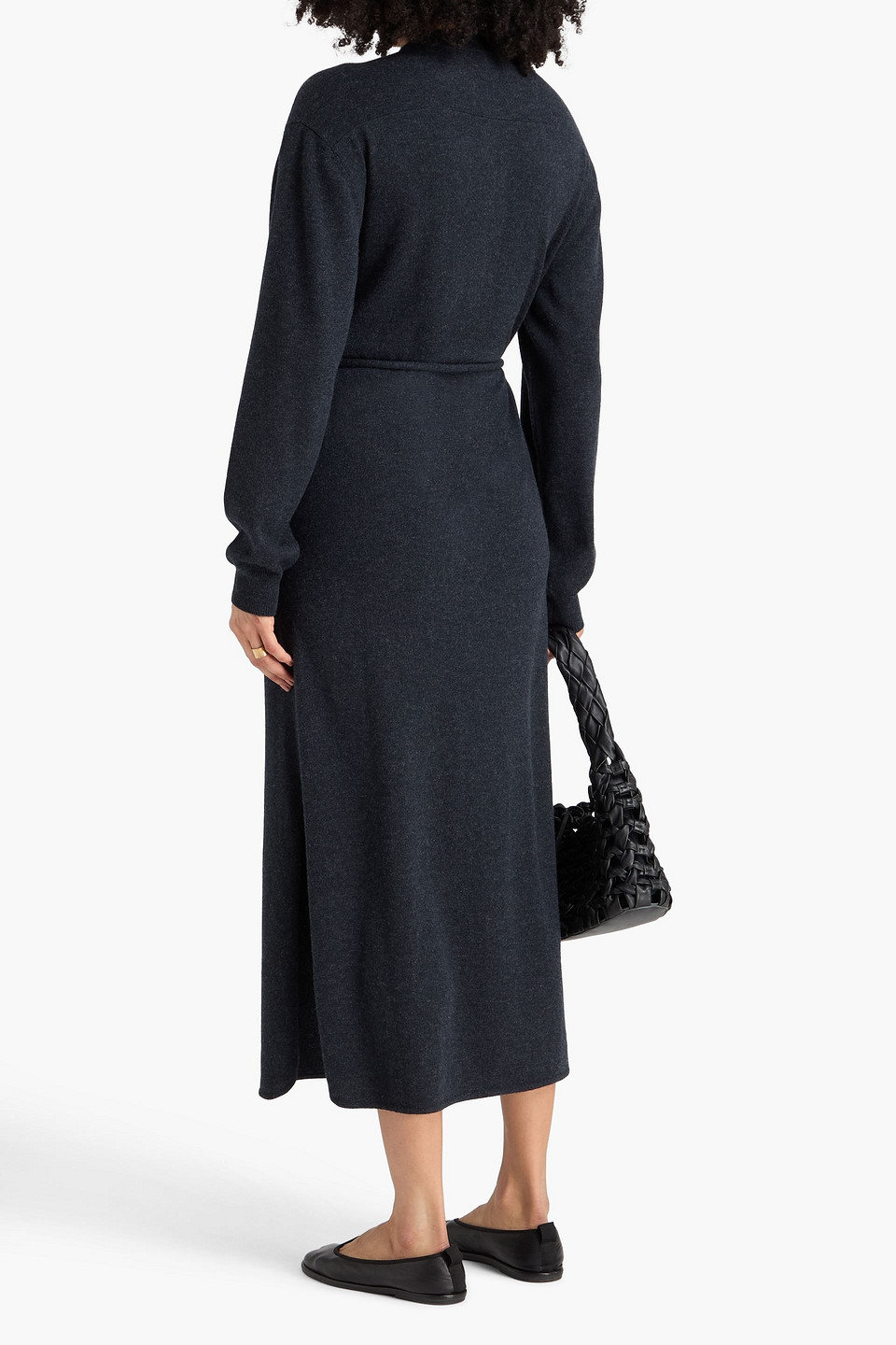  Le Kasha - Maxikleid „darhan“ Aus Kaschmir Mit Gürtel - Blau - S/m 