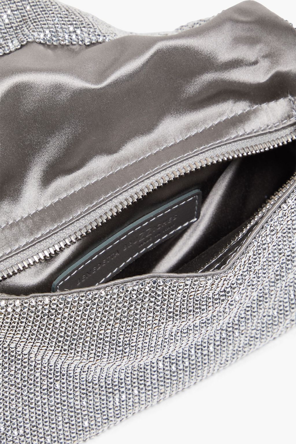 BENEDETTA BRUZZICHES حقيبة كتف "فيتي لا مينون" مصنوعة من الساتان ومزيّنة بالكريستال