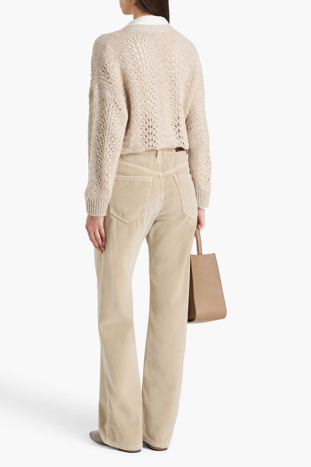 BRUNELLO CUCINELLI Hose mit weitem Bein aus Baumwollsamt