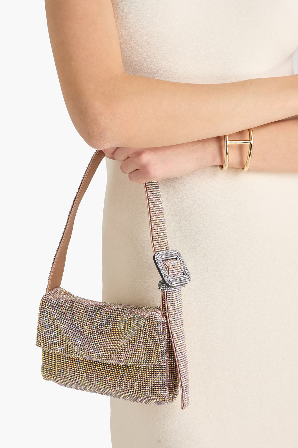  Benedetta Bruzziches - Schultertasche „vitty La Mignon“ Aus Satin Mit Kristallverzierung - Pink - Onesize 