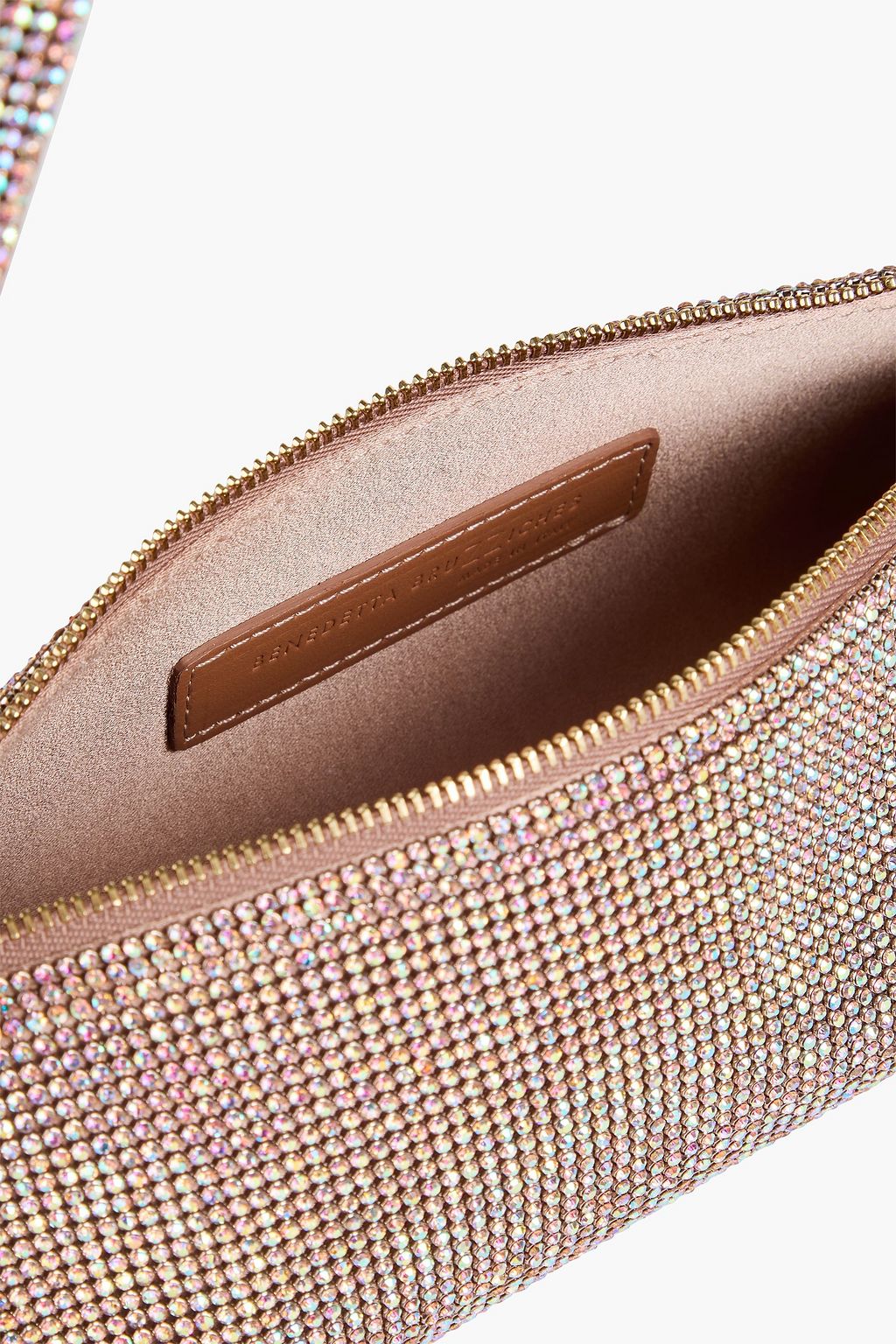 BENEDETTA BRUZZICHES Schultertasche „Joy“ aus Satin mit Kristallverzierung