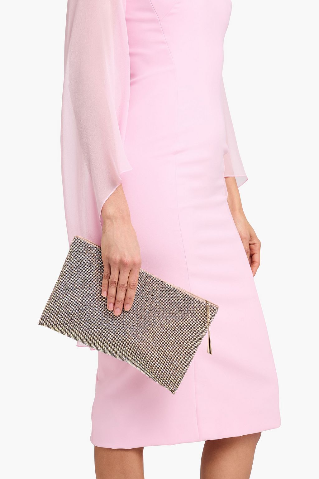 BENEDETTA BRUZZICHES La Luisa crystal-embellished silk-satin pouch