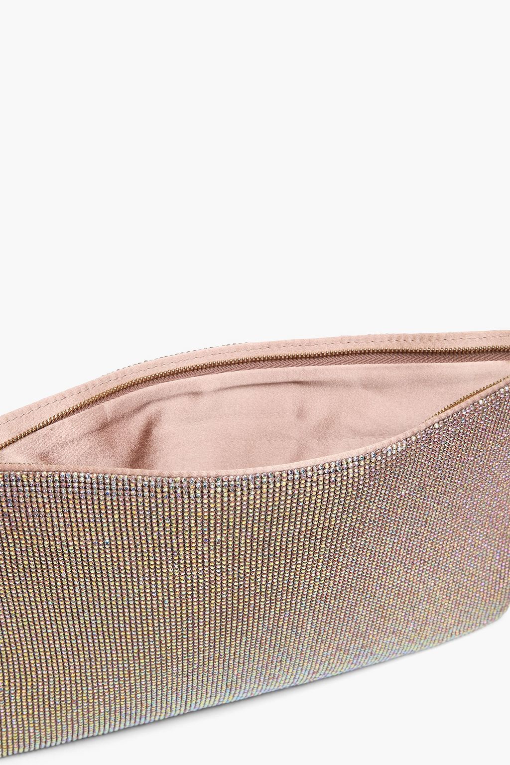BENEDETTA BRUZZICHES La Luisa crystal-embellished silk-satin pouch