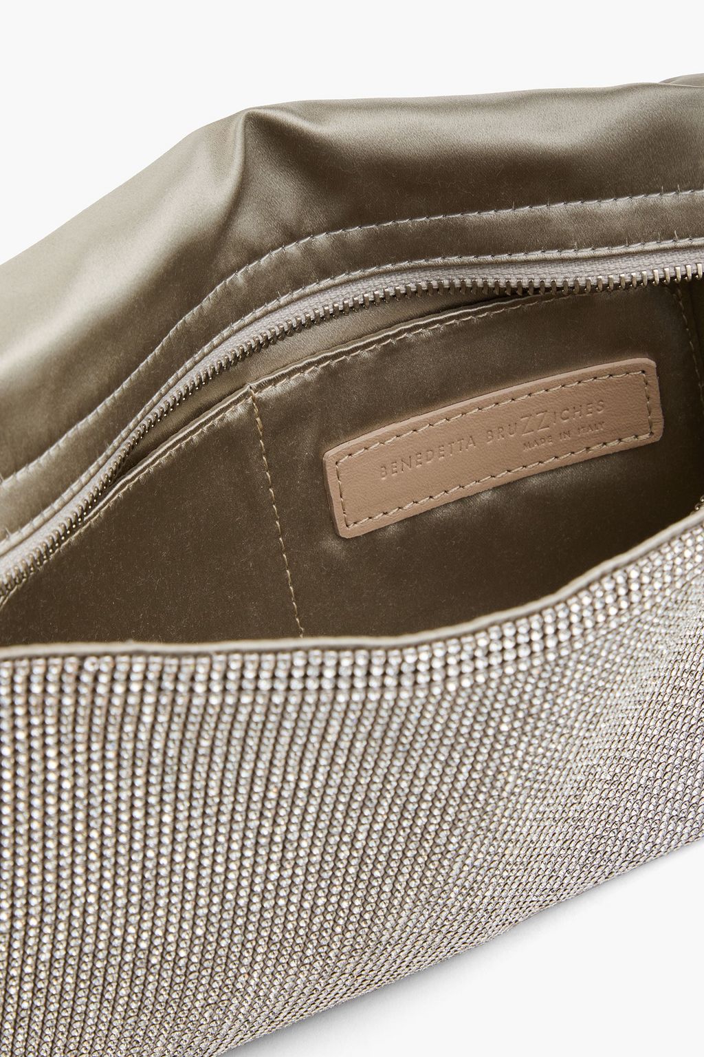 BENEDETTA BRUZZICHES حقيبة كتف "فيتي لا جراندي" مصنوعة من الزرد ومزيّنة بالكريستال