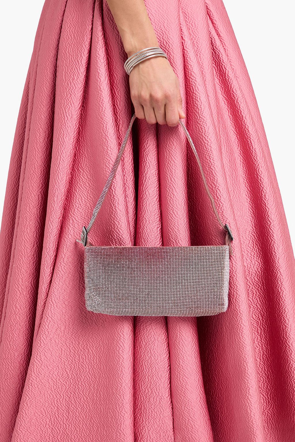 BENEDETTA BRUZZICHES Your Best Friend checked crystal-embellished satin shoulder bag