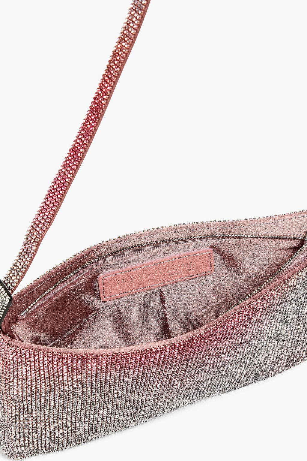 BENEDETTA BRUZZICHES Your Best Friend checked crystal-embellished satin shoulder bag