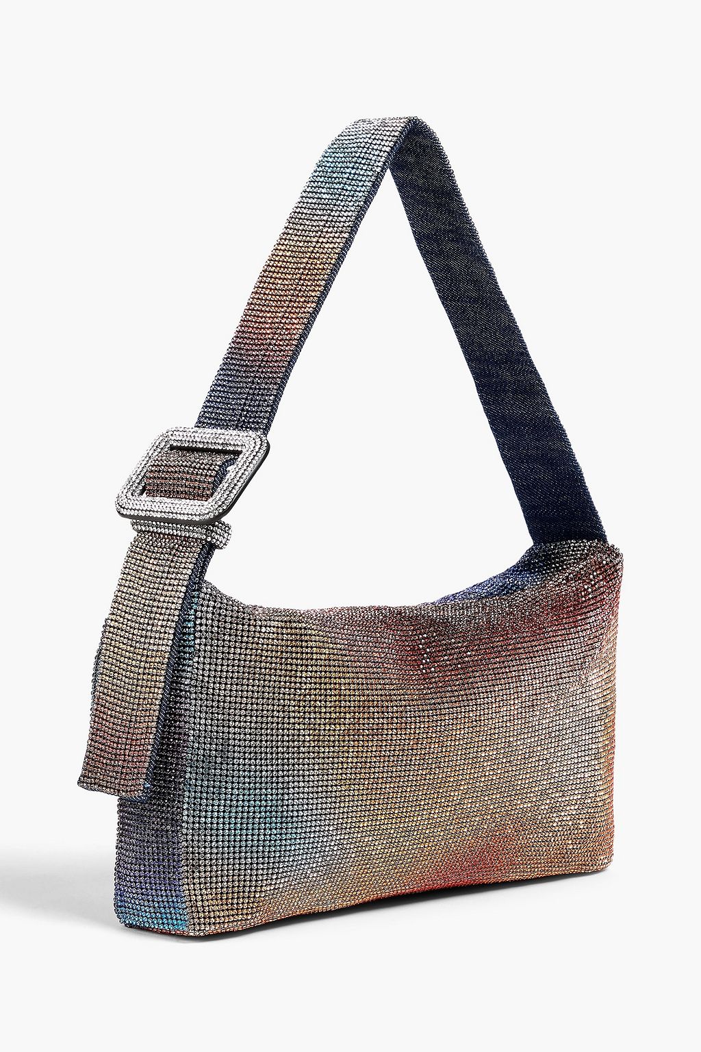 BENEDETTA BRUZZICHES حقيبة كتف "فيتي" من الدنيم مزيّنة بالكريستال