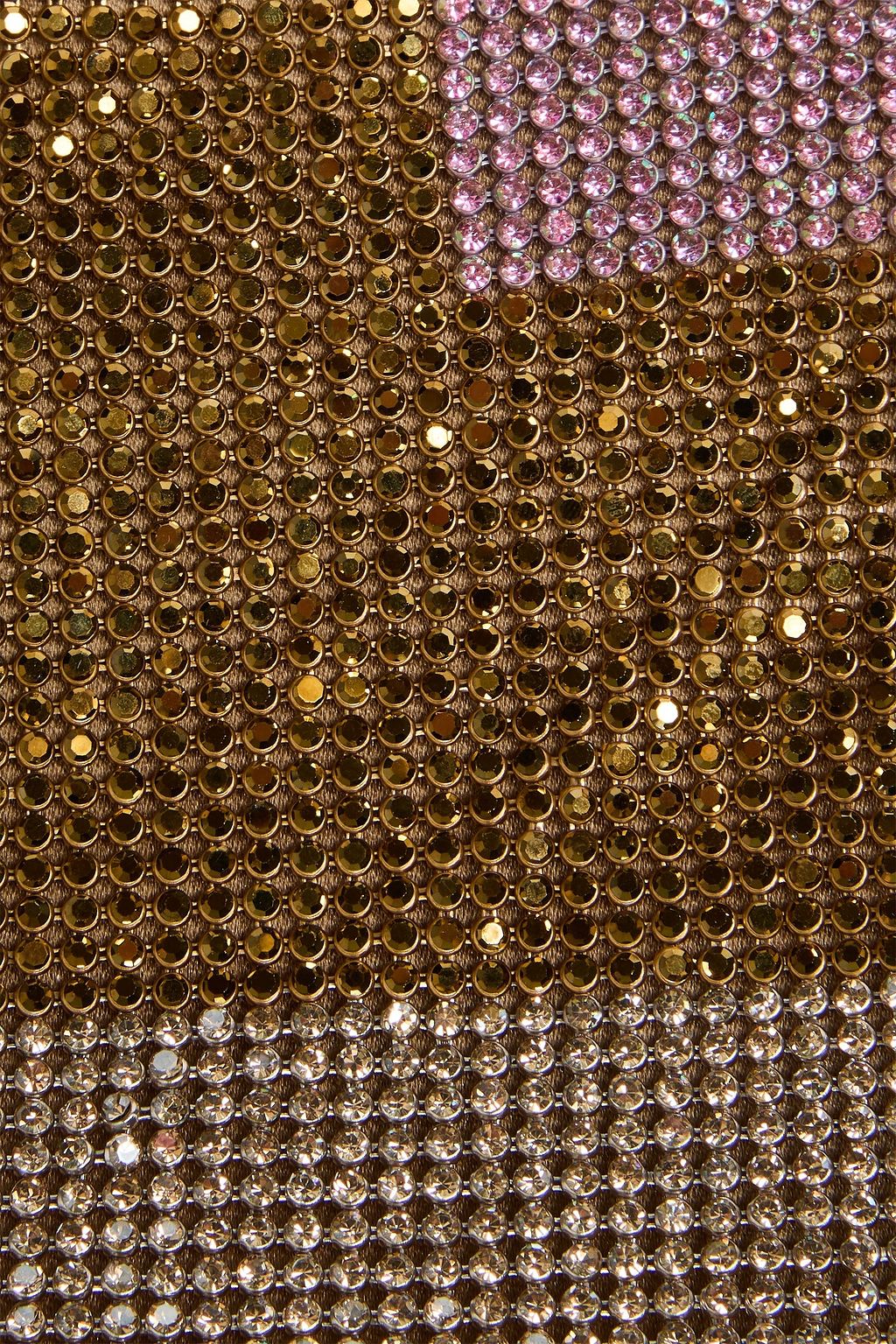 BENEDETTA BRUZZICHES حقيبة كتف "فيتي لا ميجنون" مصنوعة من ساتان الحرير ومزيّنة بالكريستال بأقسام متباينة الألوان