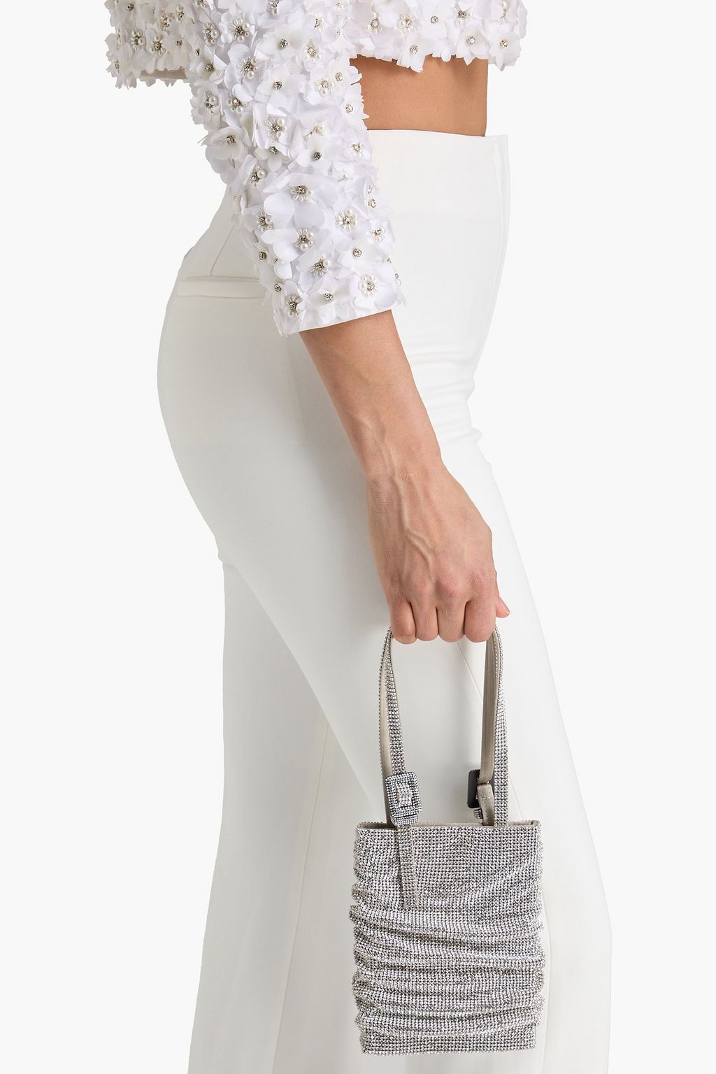 BENEDETTA BRUZZICHES حقيبة توت "لولو لا بيتيت" من الزرد بتصميم منسدل مزيّنة بالكريستال