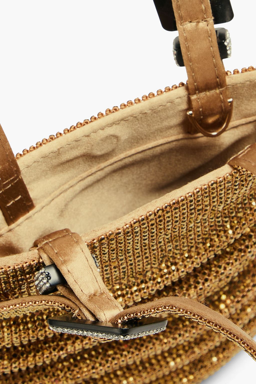 BENEDETTA BRUZZICHES حقيبة توت "لولو لا بيتيت" من الزرد بتصميم منسدل مزيّنة بالكريستال