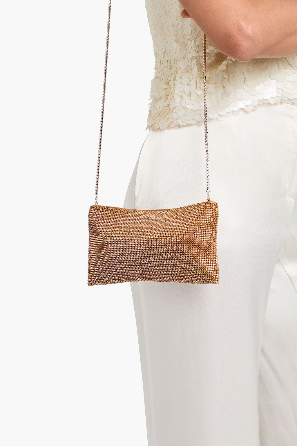 BENEDETTA BRUZZICHES Your Best Friend crystal-embellished satin cross-body bag