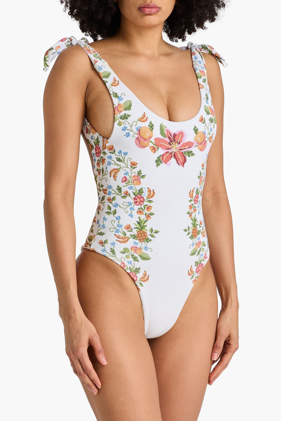  Farm Rio - Badeanzug Mit Floralem Print - Weiß - Xs 