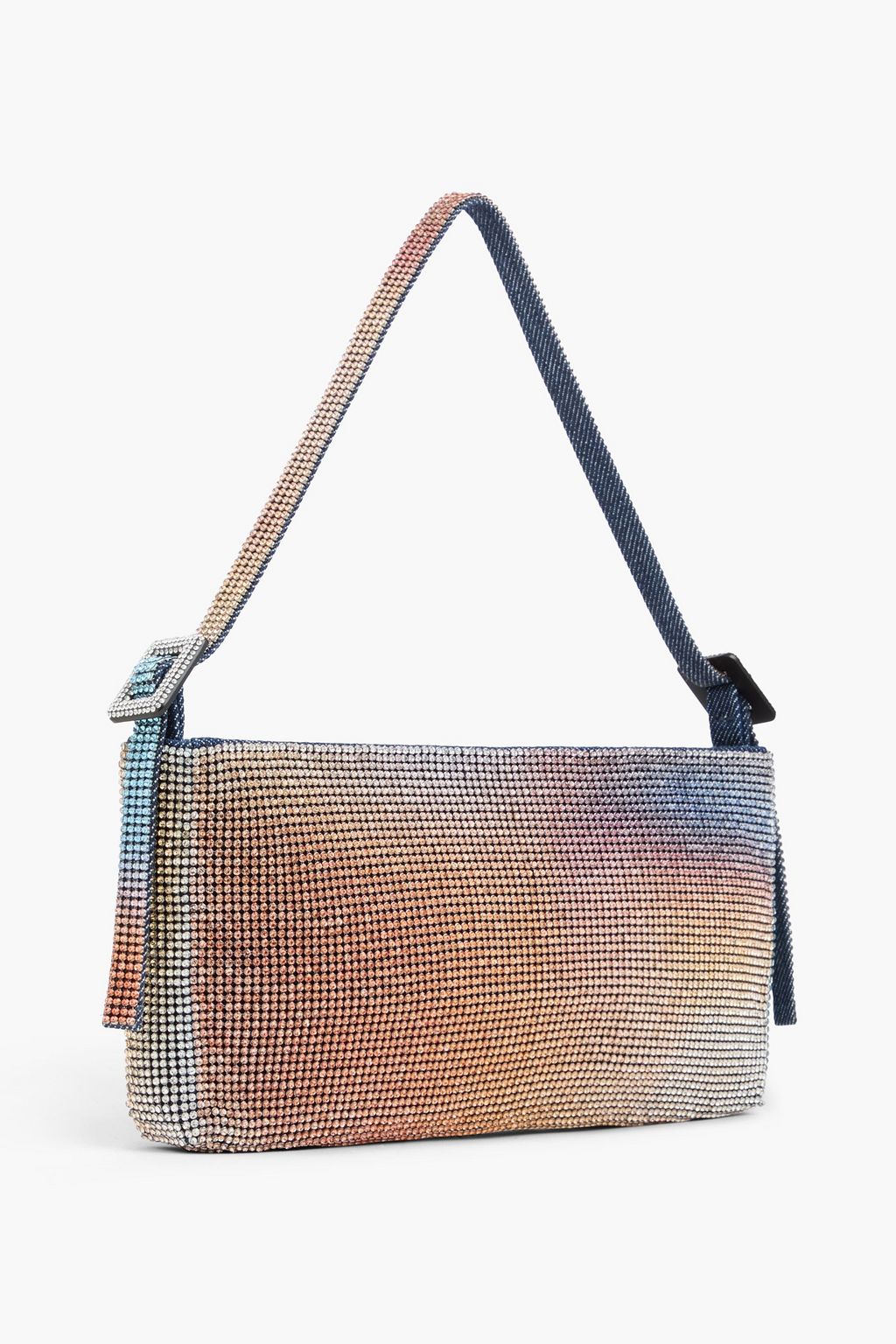 BENEDETTA BRUZZICHES حقيبة كتف "يور بيست فريند" من الدنيم مزينة بالكريستال