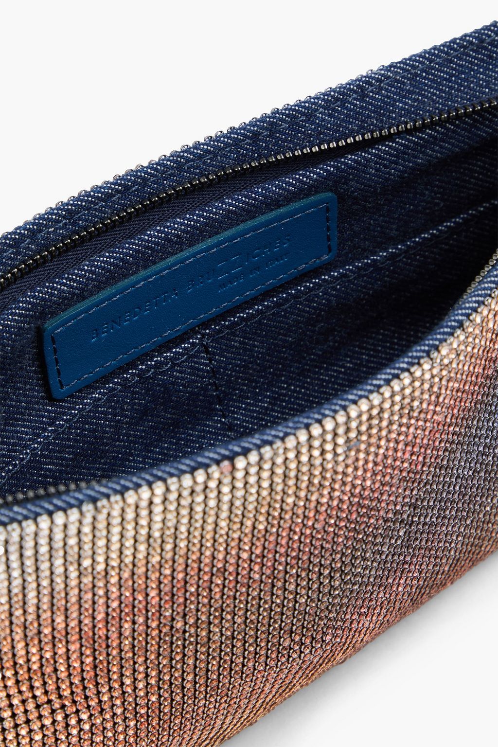 BENEDETTA BRUZZICHES حقيبة كتف "يور بيست فريند" من الدنيم مزينة بالكريستال