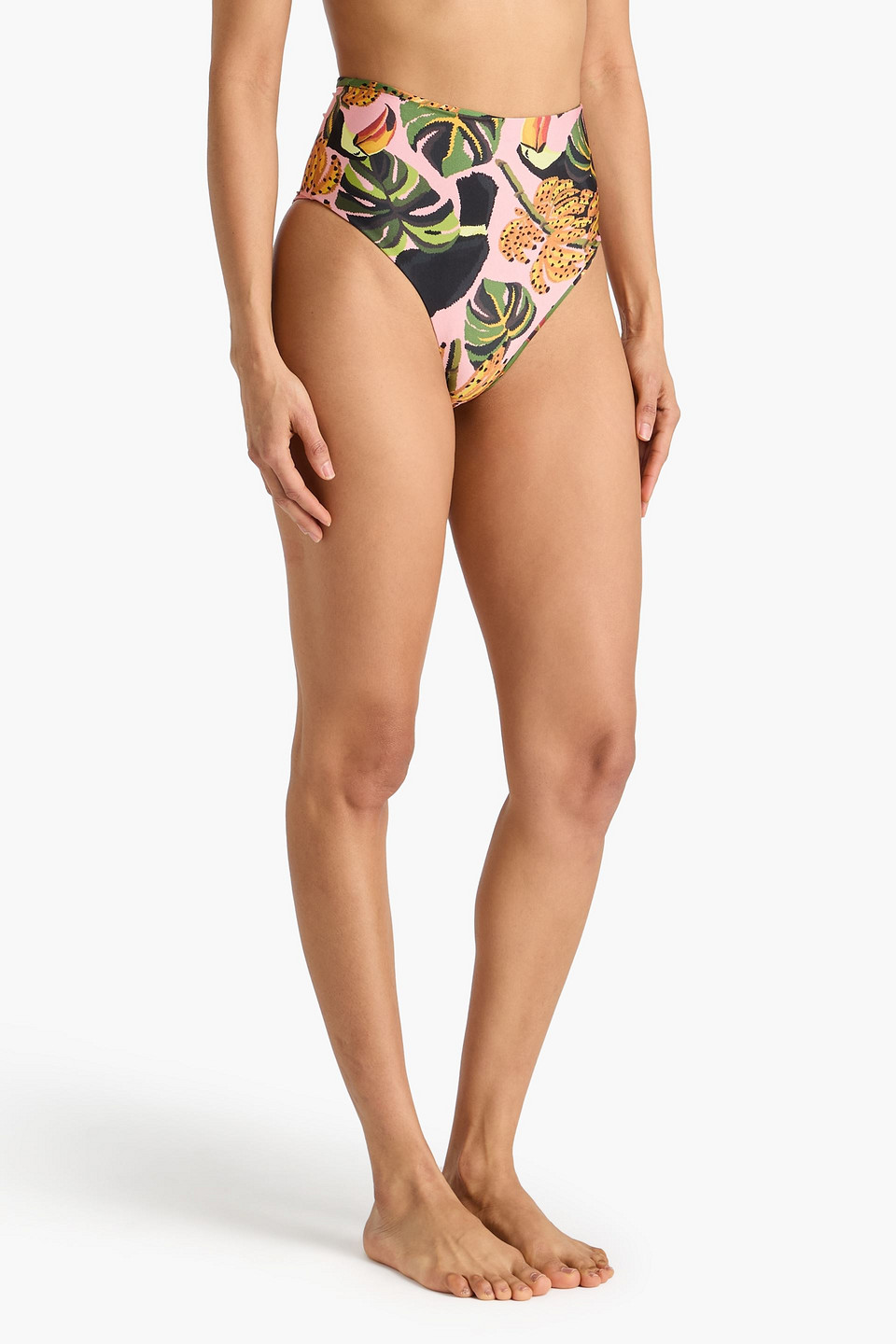  Farm Rio - Hoch Sitzendes Bikini-höschen Mit Print - Pink - Xl 