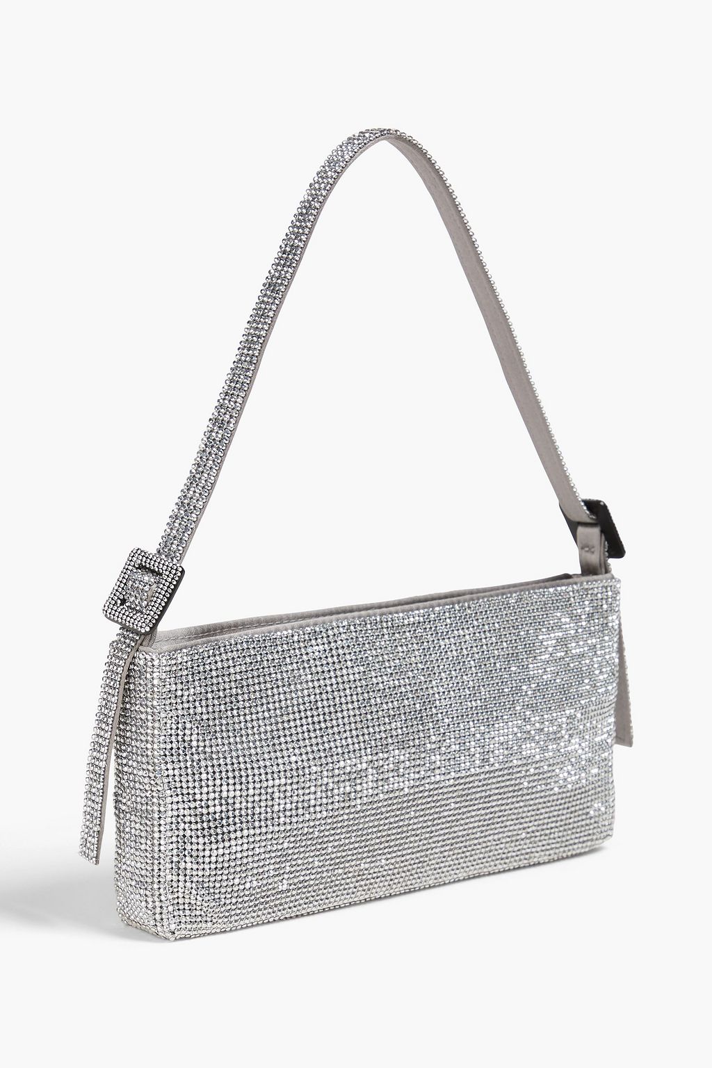 BENEDETTA BRUZZICHES حقيبة كتف "يور بيست فريند" مصنوعة من الساتان مزينة بالكريستال بنقشة مربعات