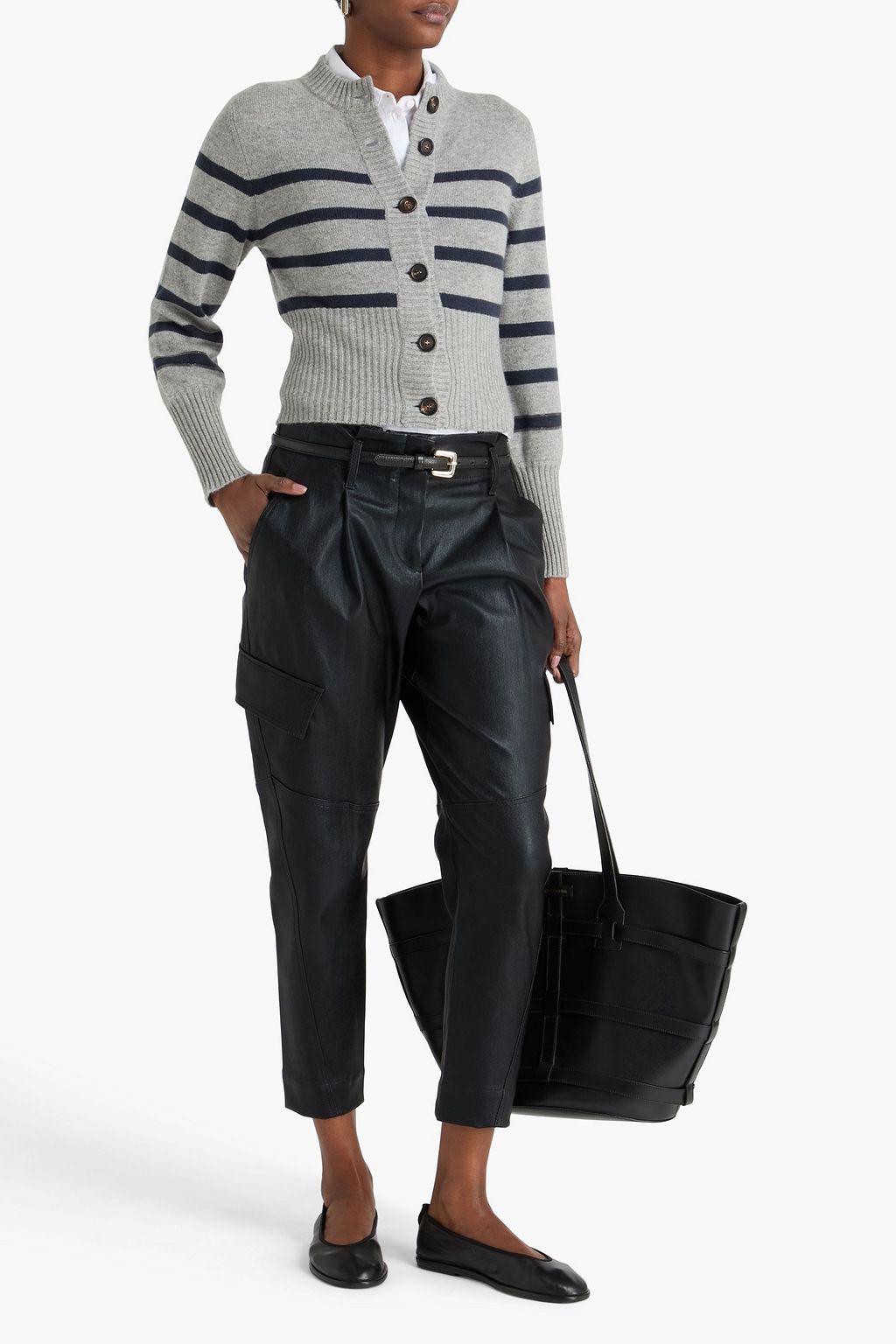 BRUNELLO CUCINELLI Gestreifter Cardigan aus Kaschmir