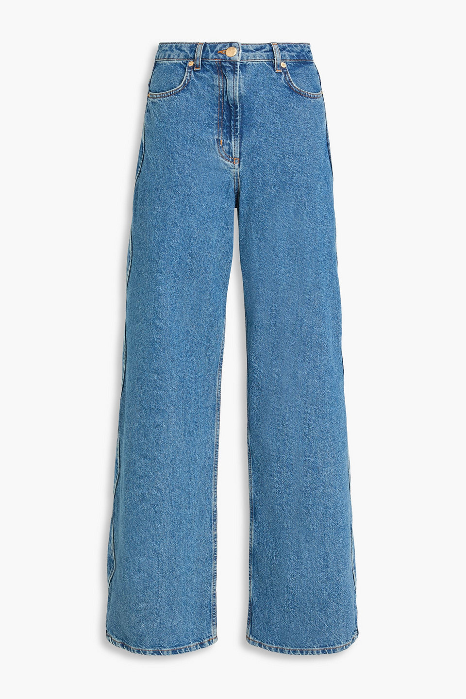 Farm Rio High-rise Wide-leg Jeans In Blue
