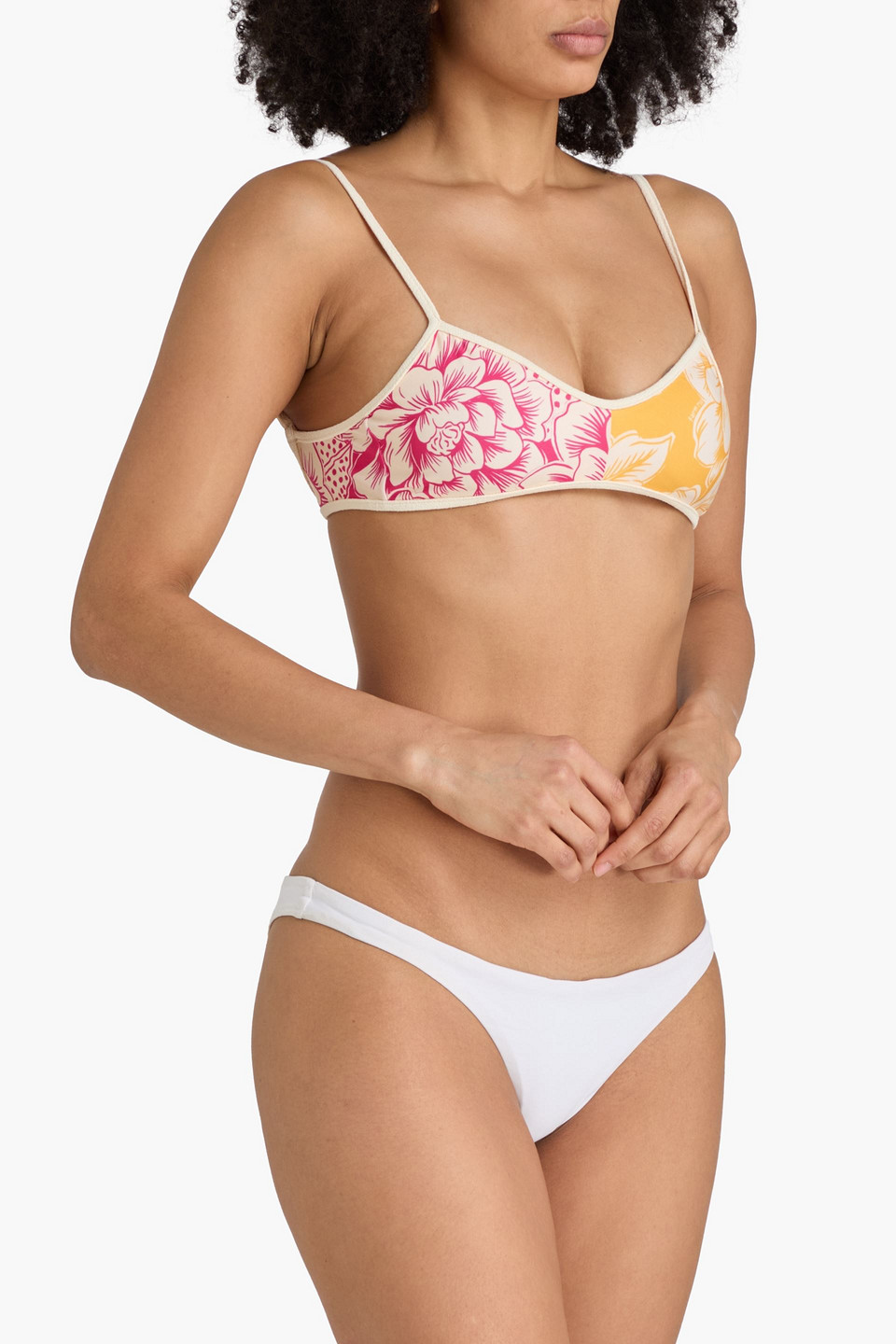  Farm Rio - Bikini-oberteil Mit Floralem Print - Lila - S 