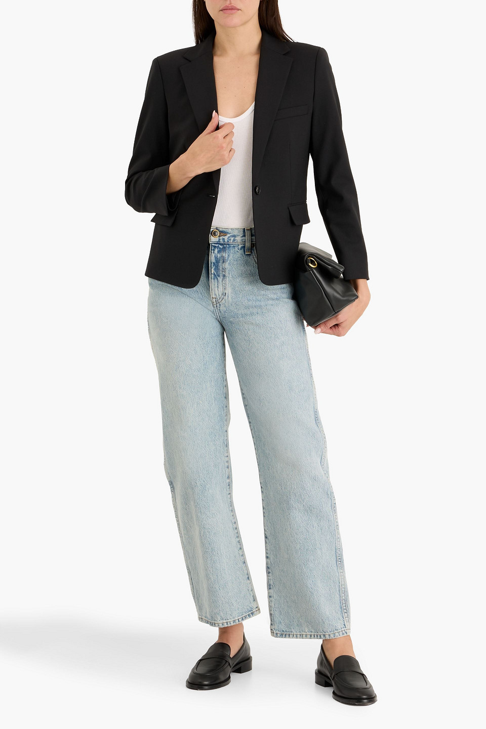 Theory Wool-blend Blazer In Brown