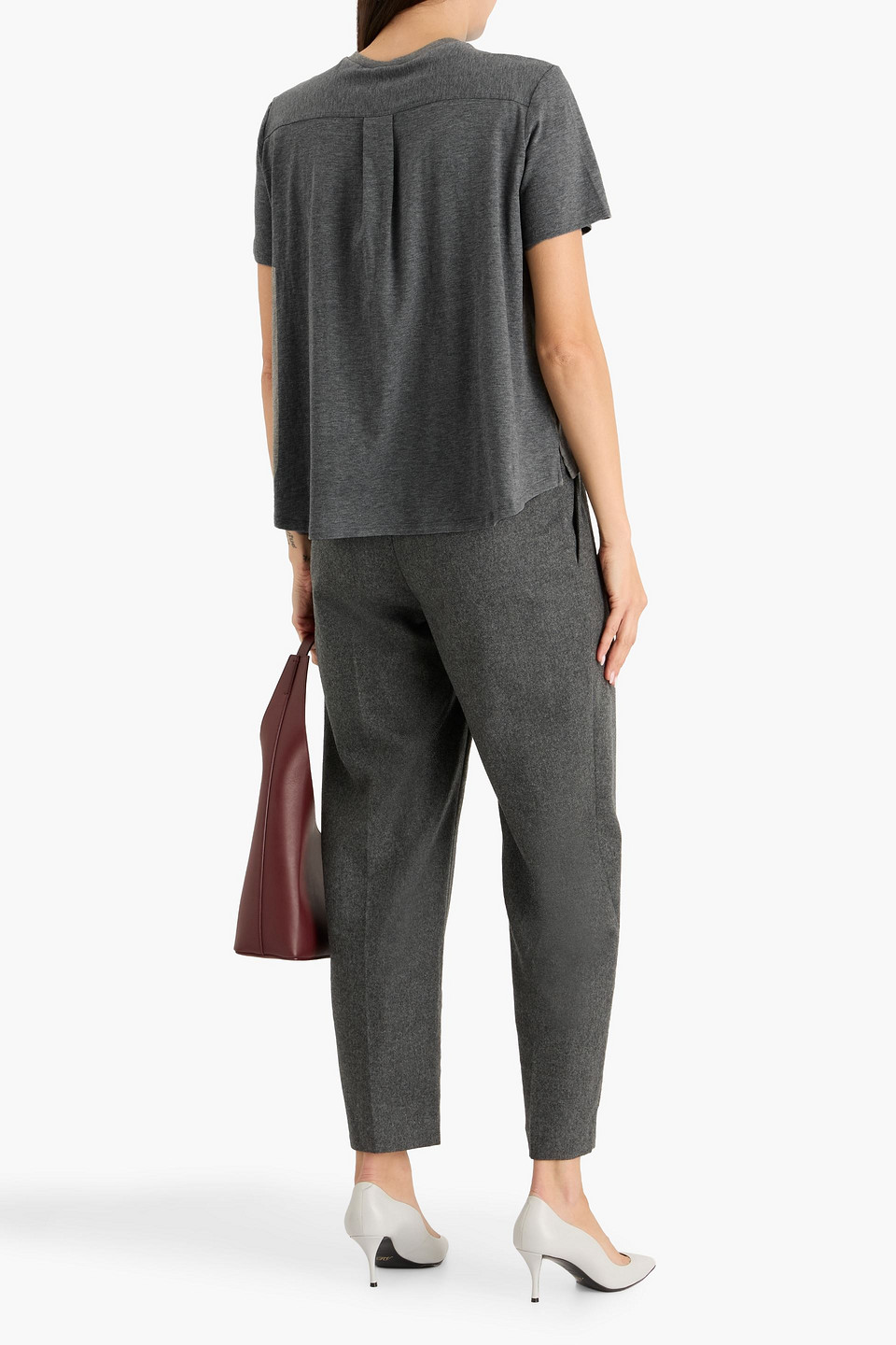 Theory Apex Pima Cotton-jersey T-shirt In Brown