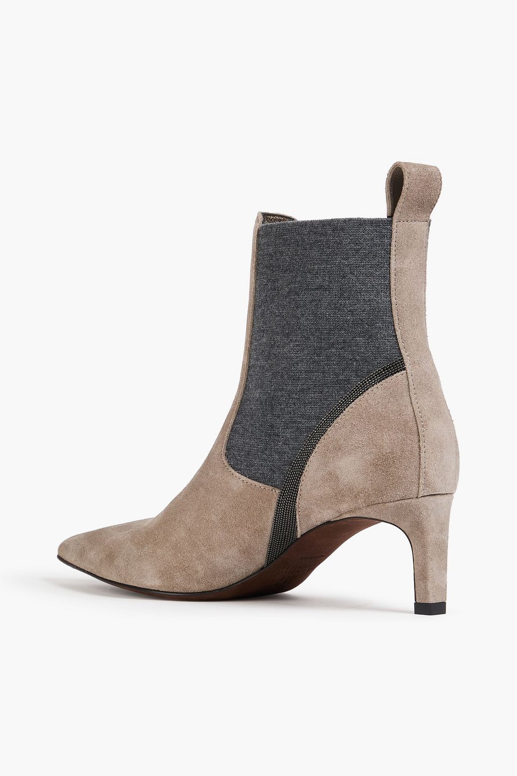 BRUNELLO CUCINELLI Bead-embellished suede Chelsea boots
