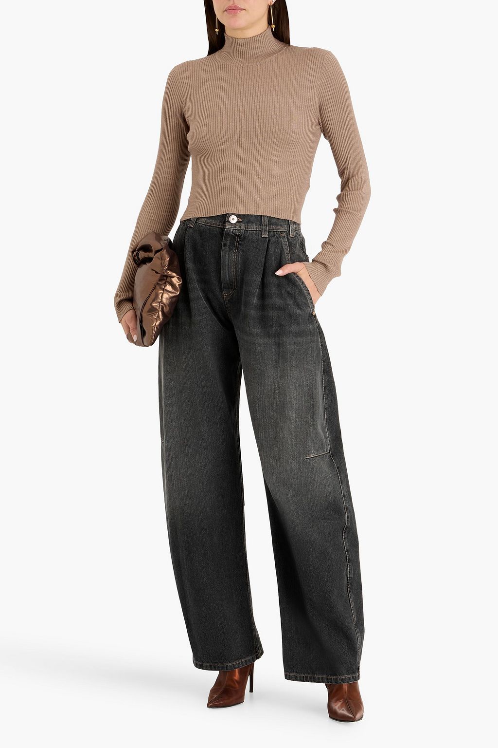 BRUNELLO CUCINELLI High-rise barrel-leg jeans