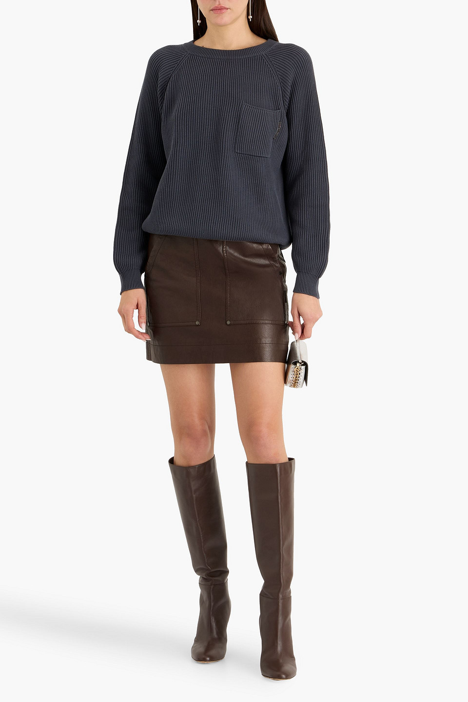  Brunello Cucinelli - Minirock Aus Leder - Braun - It 38 