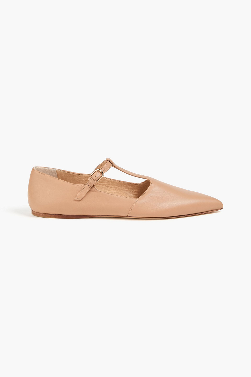 Gabriela Hearst Lola Leather Mary Jane Flats In Neutral