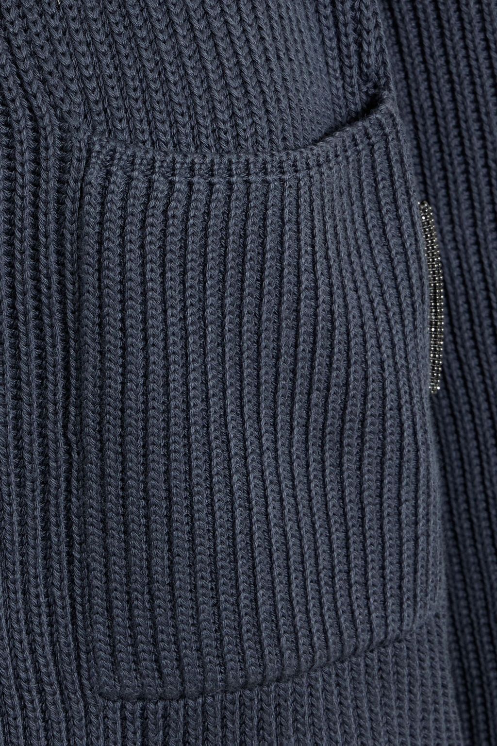 BRUNELLO CUCINELLI Bead-embellished ribbed cotton sweater