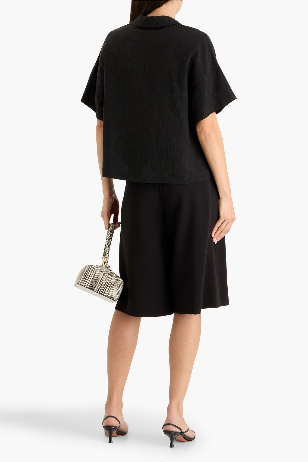 THEORY Crinkled Lyocell-blend shirt