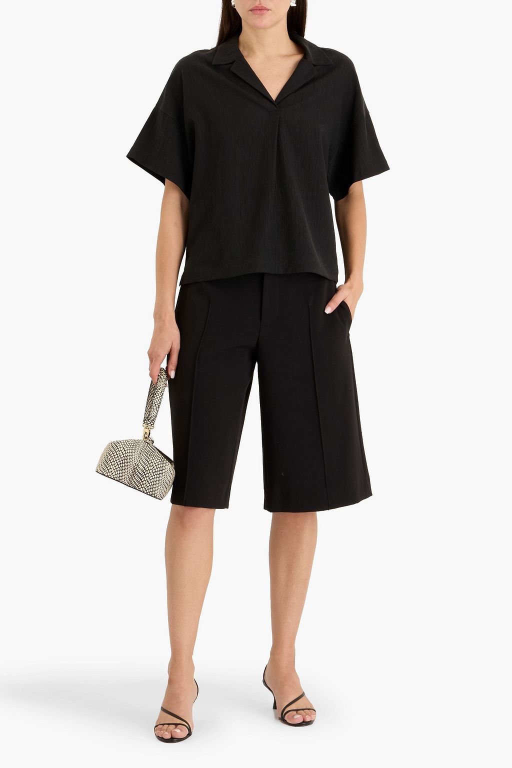 THEORY Crinkled Lyocell-blend shirt