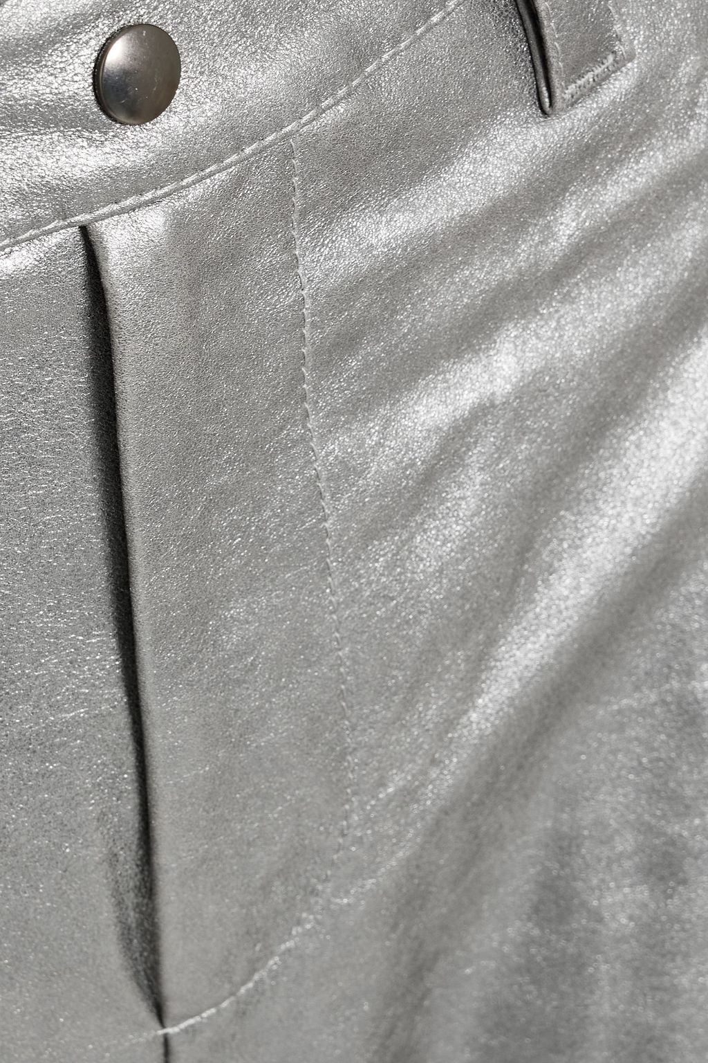 BRUNELLO CUCINELLI Cropped metallic leather tapered pants