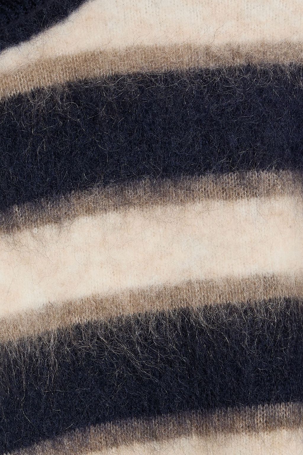 BRUNELLO CUCINELLI Brushed striped knitted turtleneck sweater