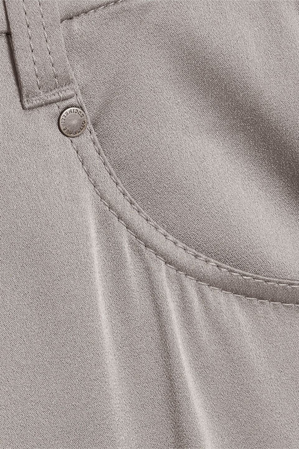 Brunello Cucinelli Bead-embellished Satin-crepe Wide-leg Pants In Gray