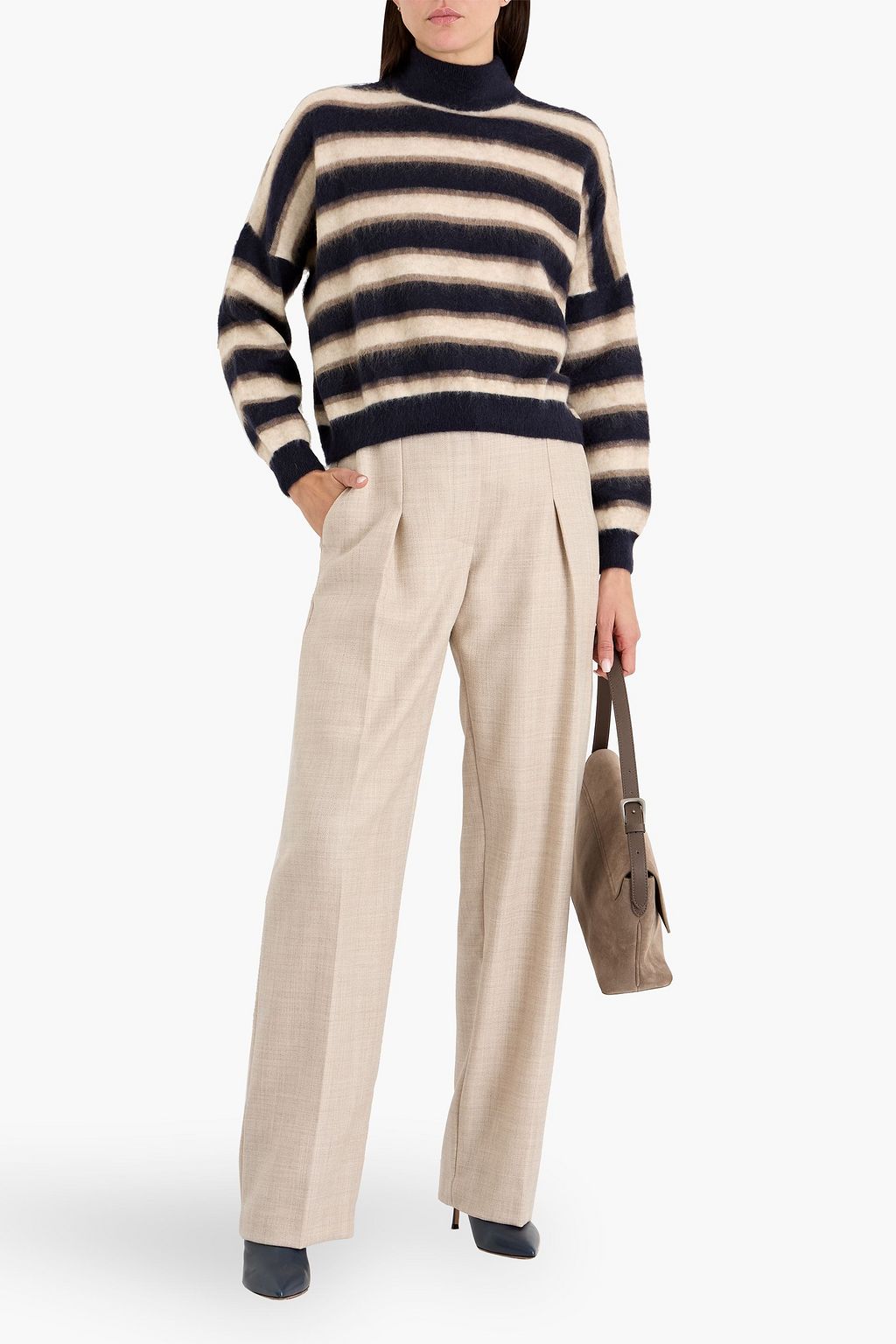 BRUNELLO CUCINELLI Pleated wool straight-leg pants