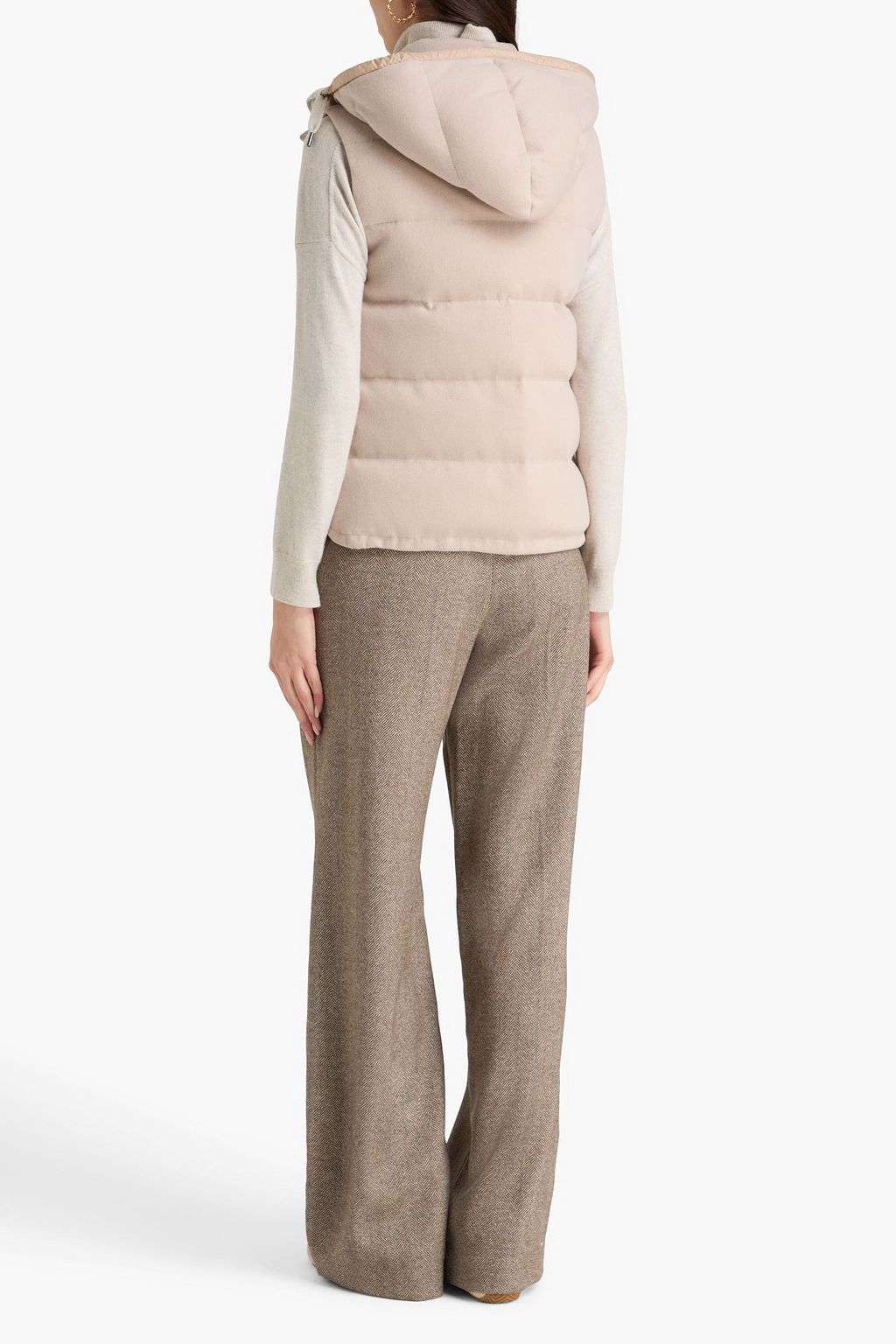 BRUNELLO CUCINELLI Quilted cashmere hooded down vest