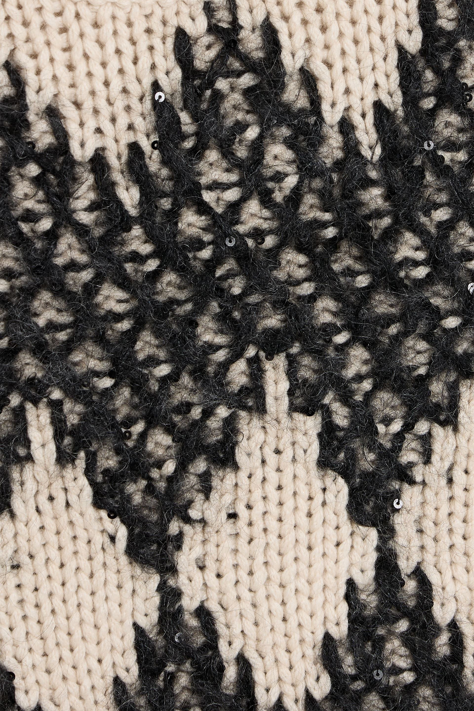 Brunello Cucinelli Embellished Wool, Cashmere And Silk-blend Turtleneck Sweater In Neutral