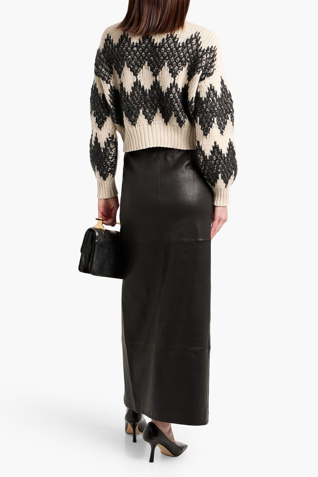 BRUNELLO CUCINELLI Embellished wool, cashmere and silk-blend turtleneck sweater