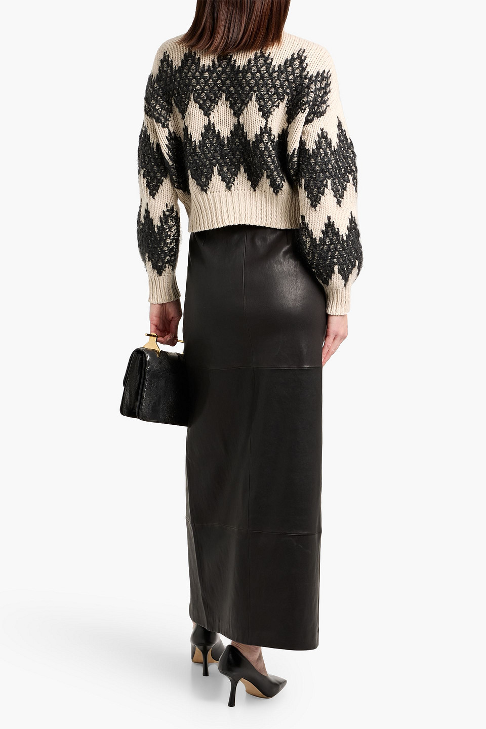 Brunello Cucinelli Embellished Wool, Cashmere And Silk-blend Turtleneck Sweater In Neutral