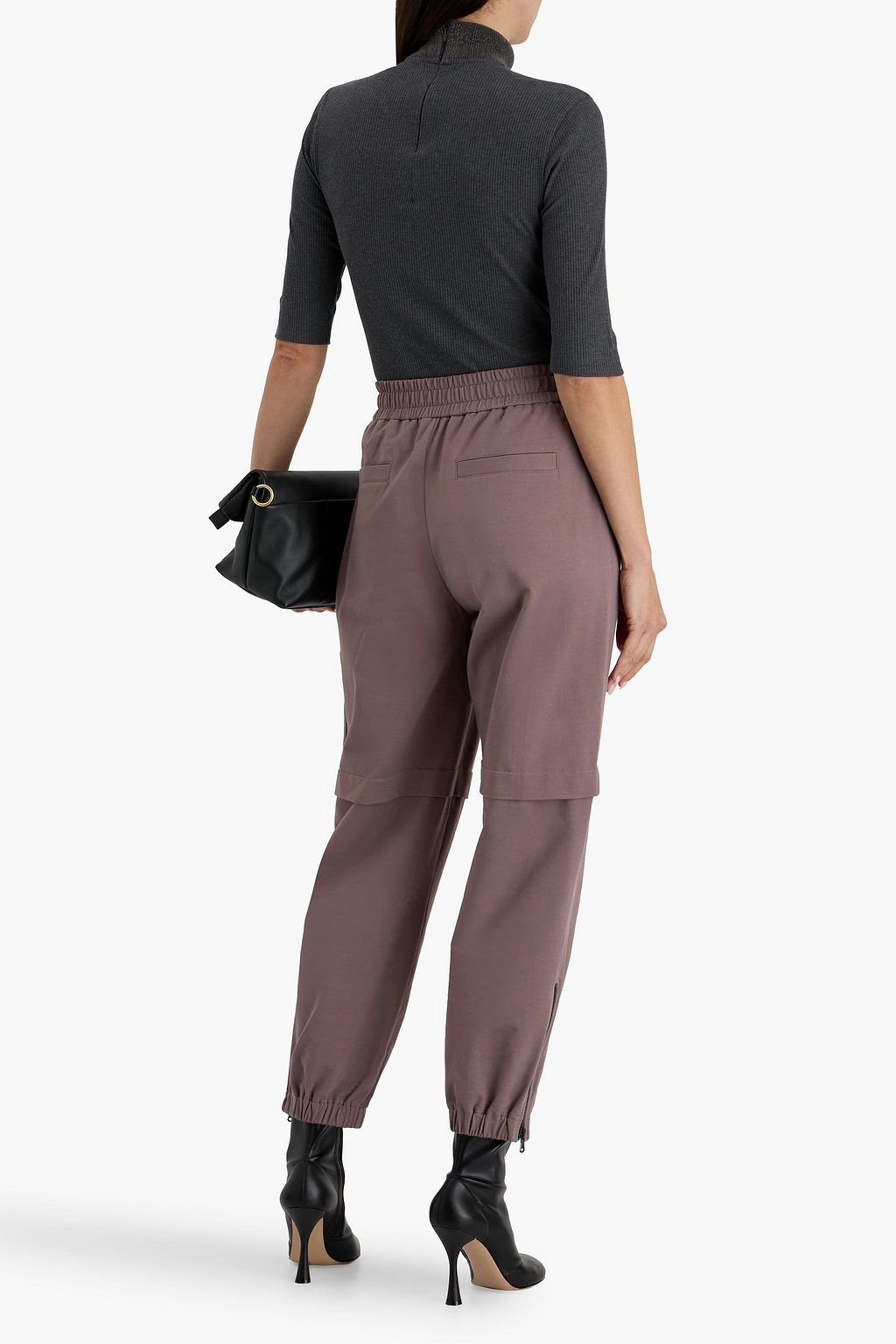 BRUNELLO CUCINELLI Bead-embellished ribbed cotton-blend sweater