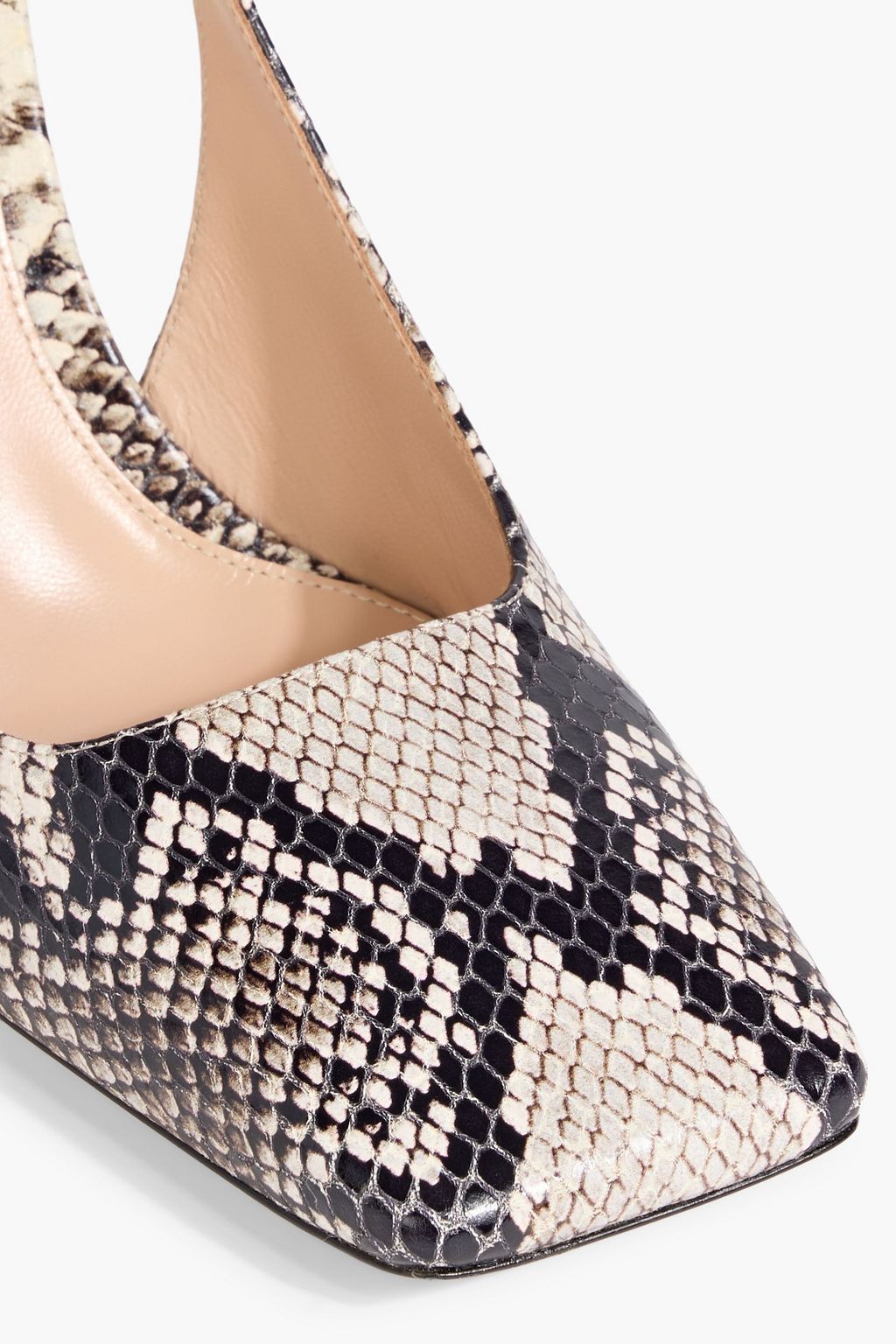 GIANVITO ROSSI Christina snake-effect leather slingback pumps