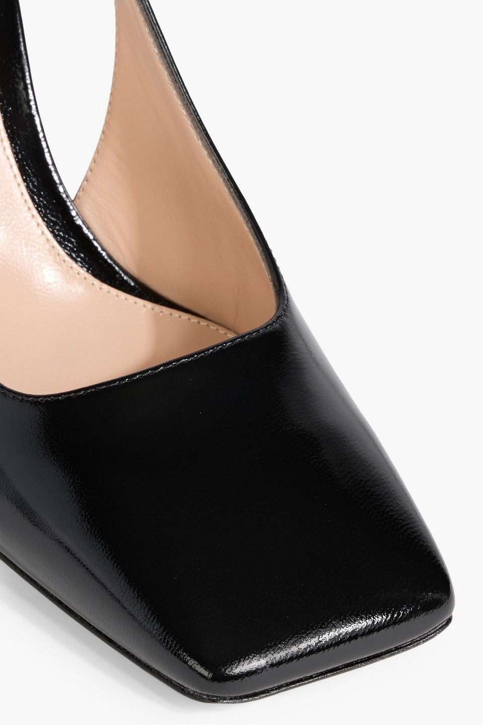 Gianvito Rossi Christina Glossed-leather Slingback Pumps In Black