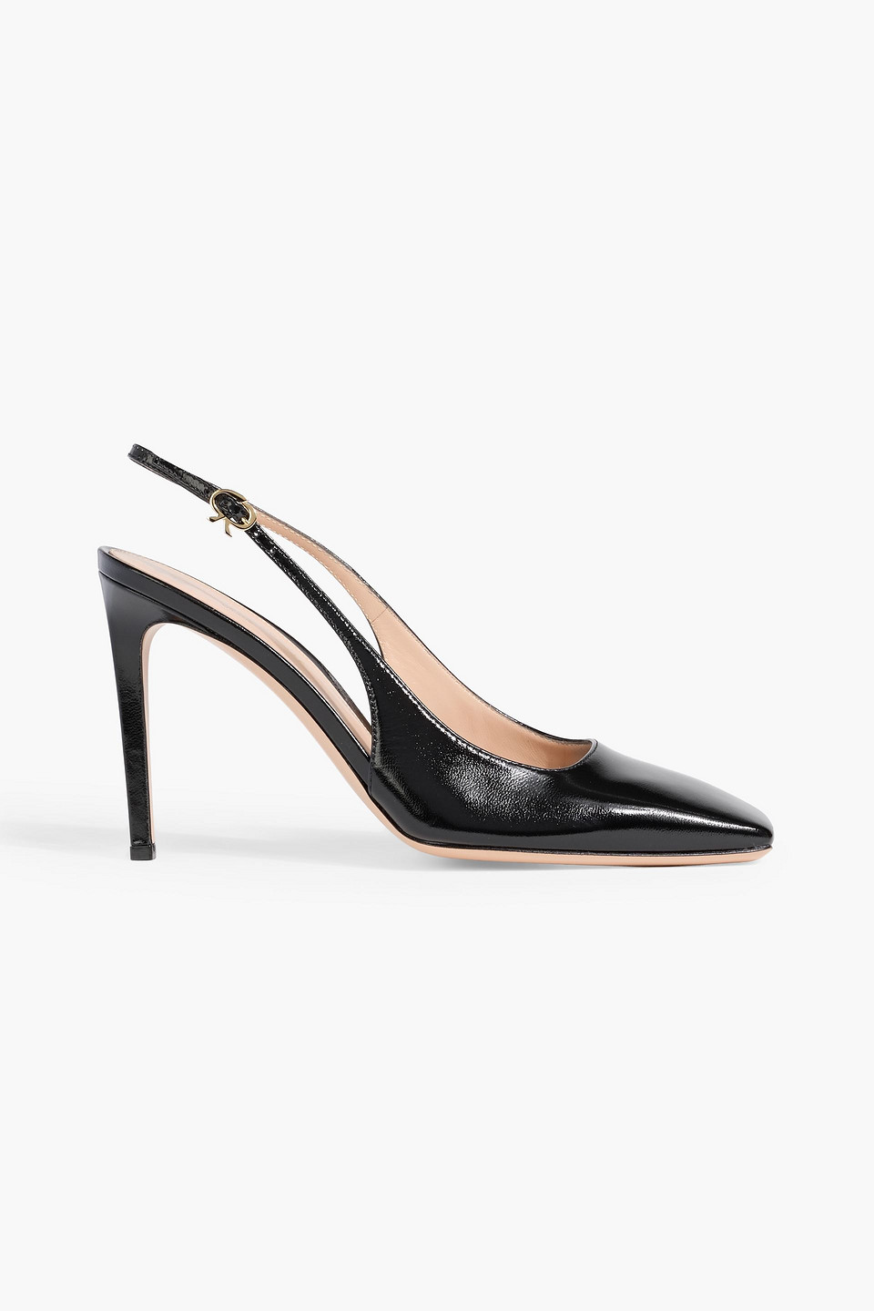 Gianvito Rossi Christina Glossed-leather Slingback Pumps In Black