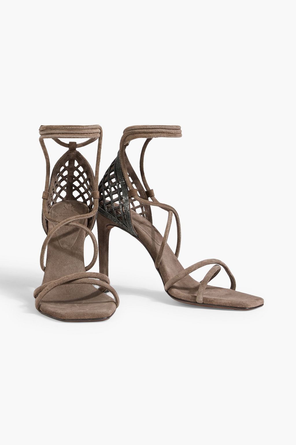 BRUNELLO CUCINELLI Bead-embellished suede sandals