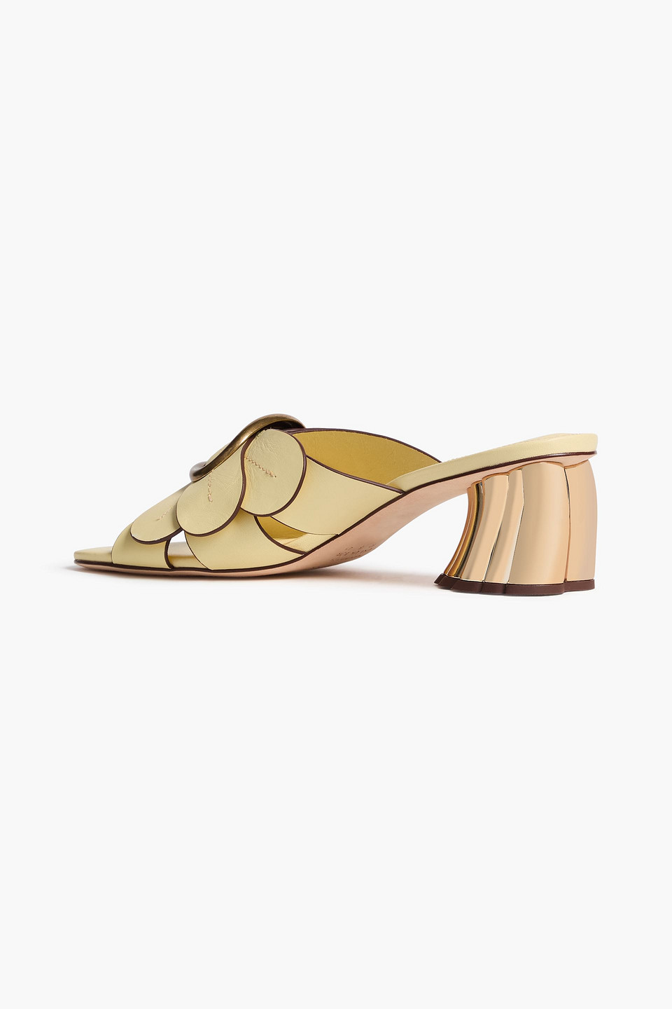  Farm Rio - Embellished Leather Mules - Yellow - Us 6.5 