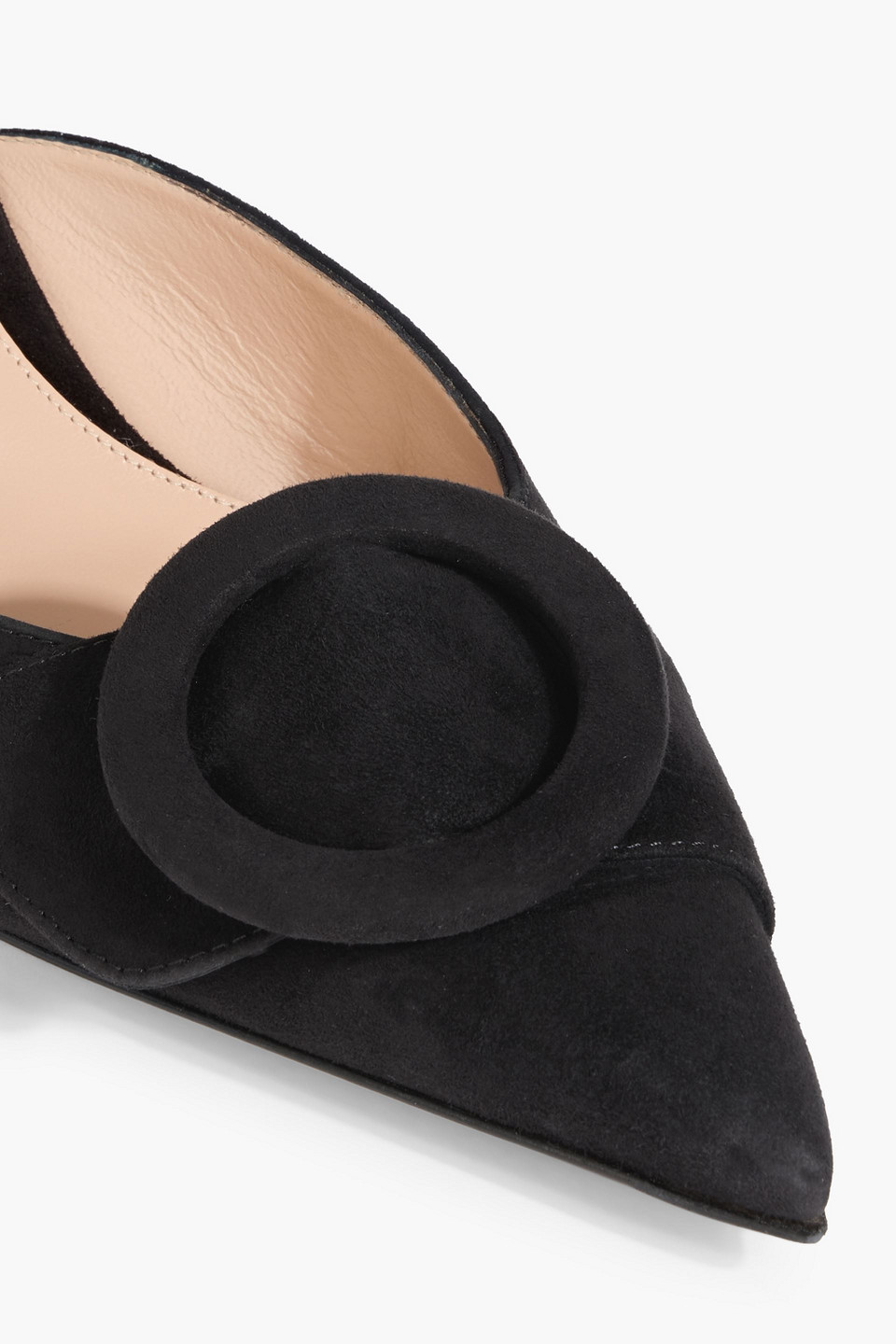 Gianvito Rossi Suede Portofino Heeled Mules 55 In Black Suede