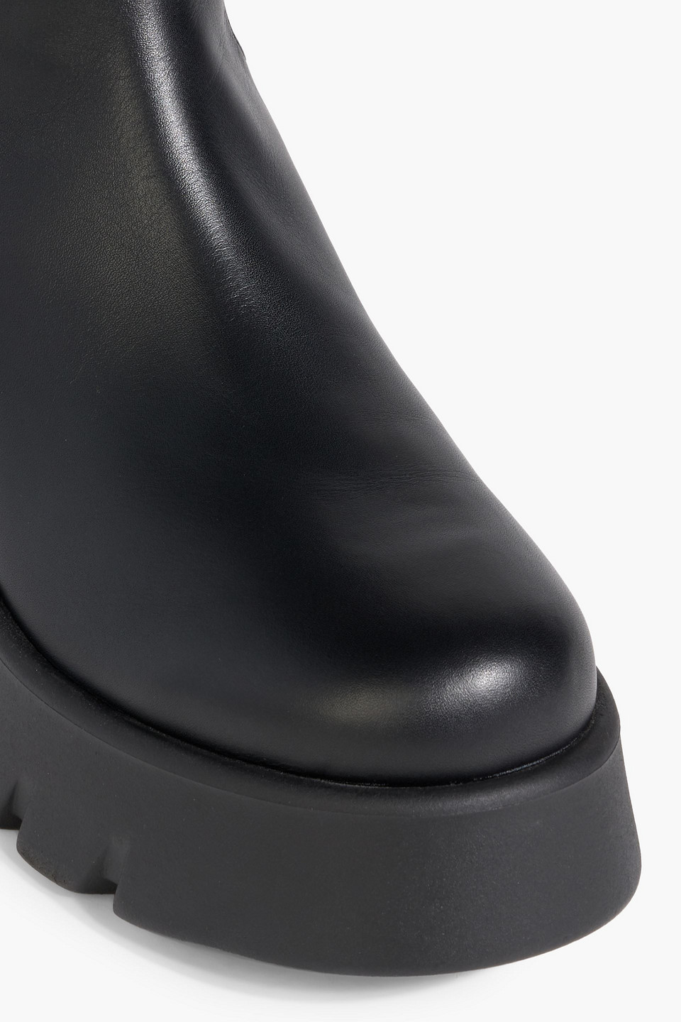 Gianvito Rossi Montey Leather Platform Over-the-knee Boots In Black