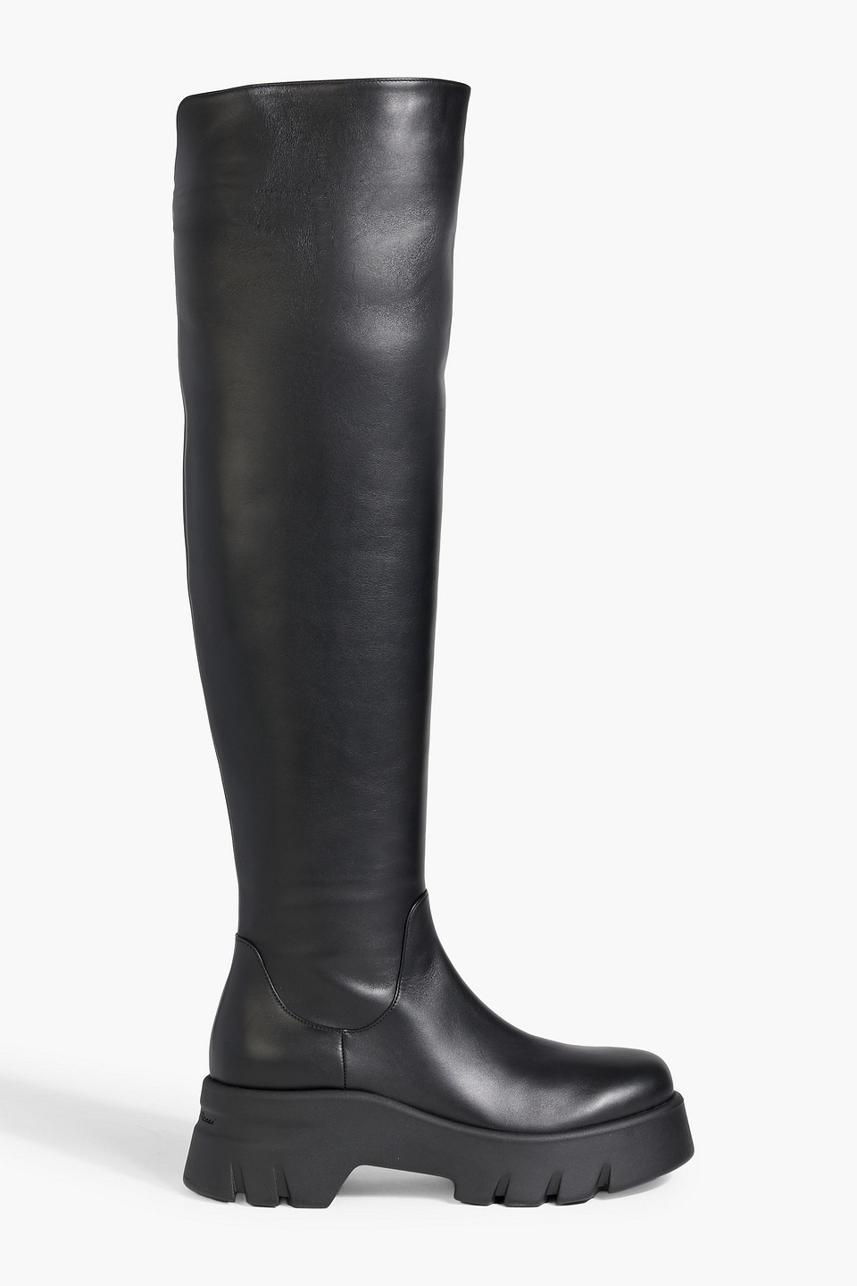 Gianvito Rossi Montey Leather Platform Over-the-knee Boots In Black