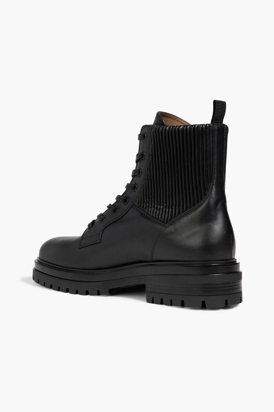 Gianvito Rossi Martis Leather Brogue Boots In Black